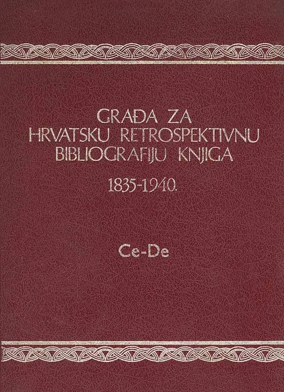 Građa za hrvatsku retrospektivnu bibliografiju knjiga, Ce-De
