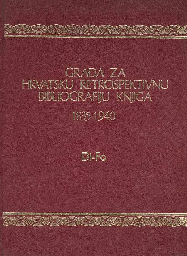 Građa za hrvatsku retrospektivnu bibliografiju knjiga, Di-Fo