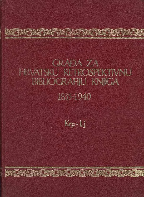 Građa za hrvatsku retrospektivnu bibliografiju knjiga, KRP-Lj