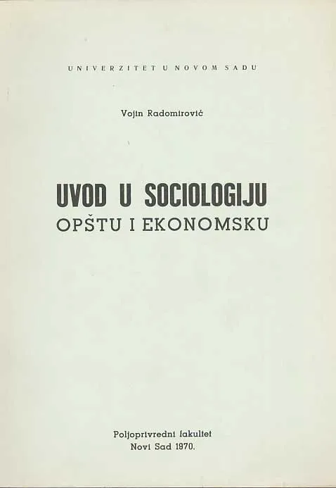 Uvod u sociologiju - opštu i ekonomsku
