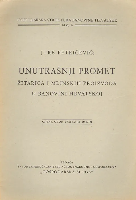 Unutrašnji promet žitarica i mlinskih proizvoda u Banovini Hrvatskoj