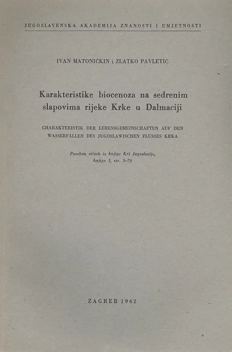 Karakteristike biocenoza na sedrenim slapovima rijeke Krke u Dalmaciji