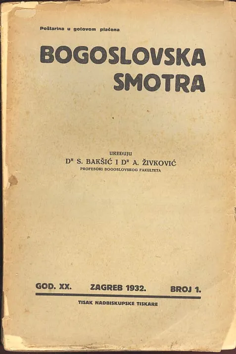 Bogoslovska smotra, br. 1/1932.