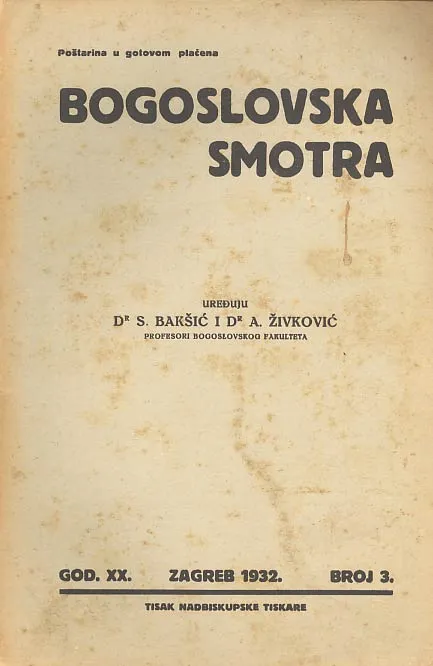Bogoslovska smotra, br. 3/1932.
