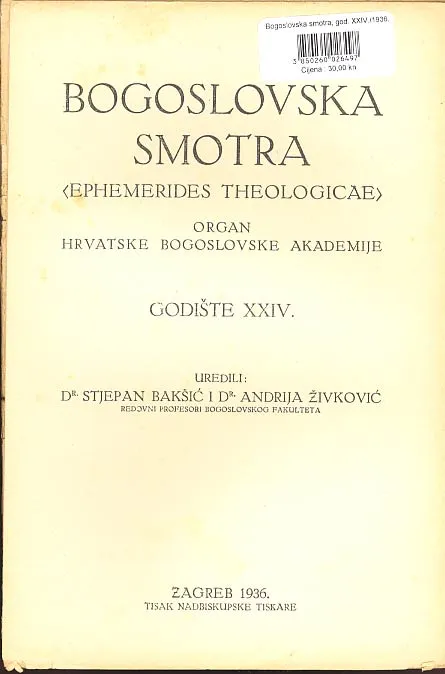 Bogoslovska smotra, god. XXIV./1936.
