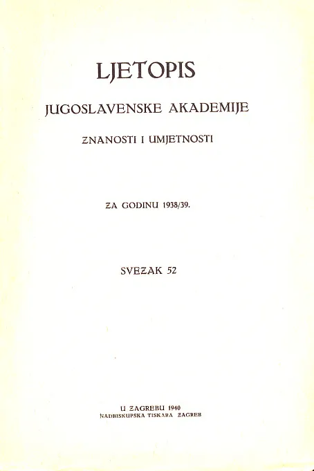 Ljetopis JAZU 52/1938