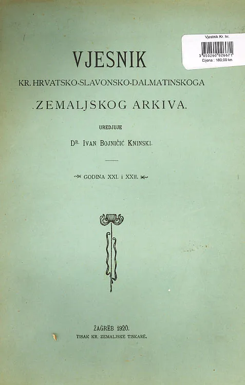 Vjesnik Kr. hrvatsko-slavonsko-dalmatinskoga zemaljskog arkiva