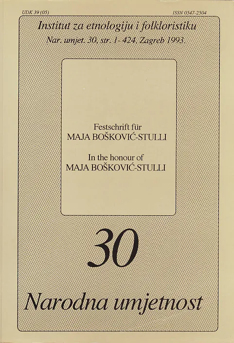 Narodna umjetnost knjiga 30/1993