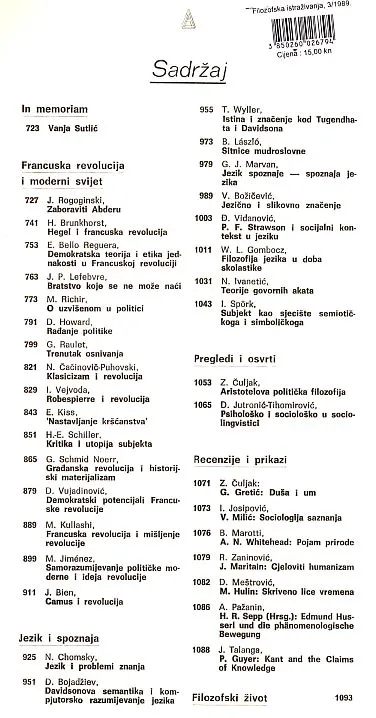 Filozofska istraživanja 3/1989