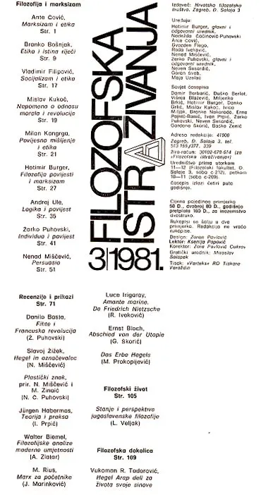 Filozofska istraživanja 3/1981
