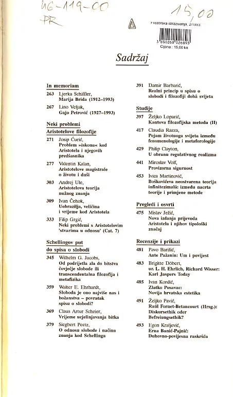 Filozofska istraživanja 2/1993