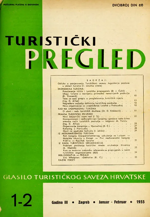 Turistički pregled, godište 1955.