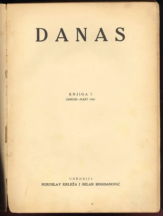 Danas, knjiga I