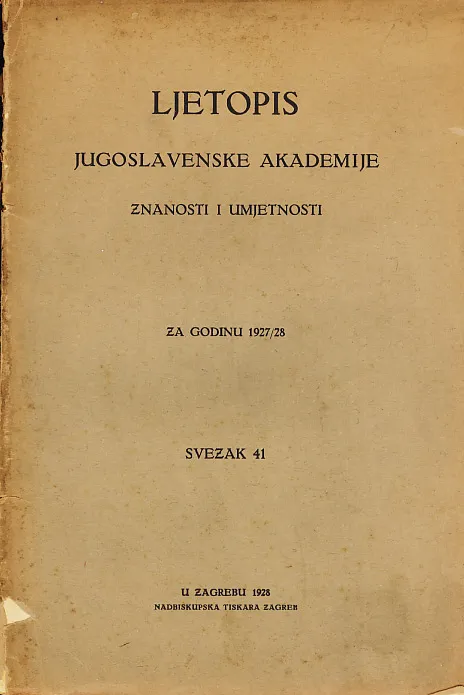 Ljetopis JAZU 41/1927. i 1928.