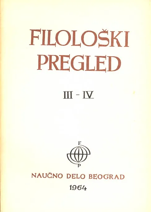 Filološki pregled, knjiga druga, sv. 3-4/1964