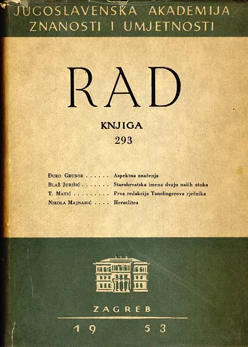 Rad JAZU, knjiga 293