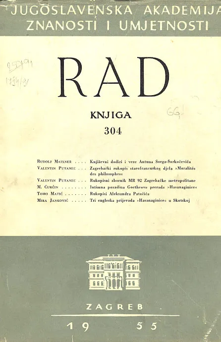 Rad JAZU, knjiga 304/1955