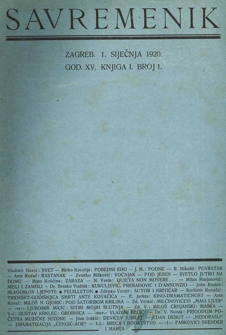 Savremenik, br. 1/1920