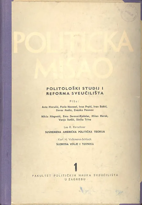 Politička misao časopis za političke nauke