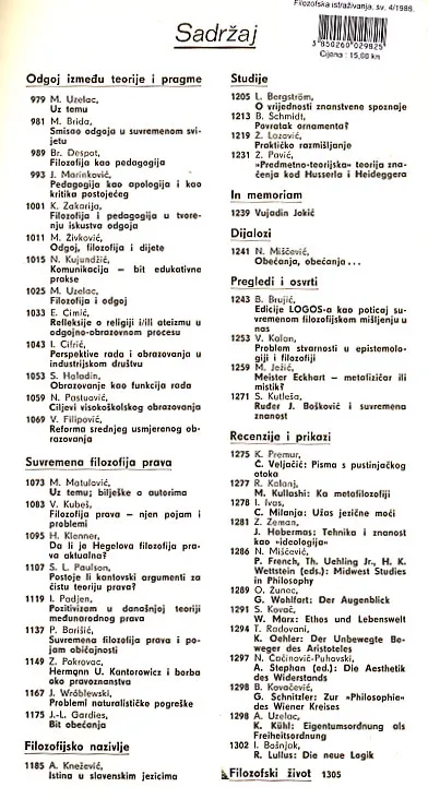 Filozofska istraživanja 4/1986