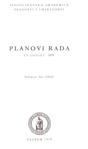 Planovi rada za godinu 1979