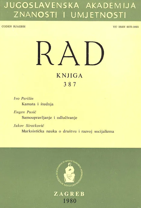 Rad JAZU, knjiga 387/1980