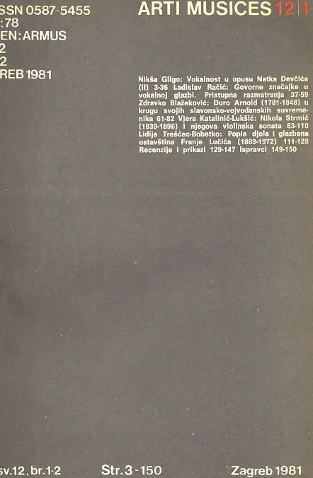 Arti Musices, 1981., sv. 12, br. 1-2
