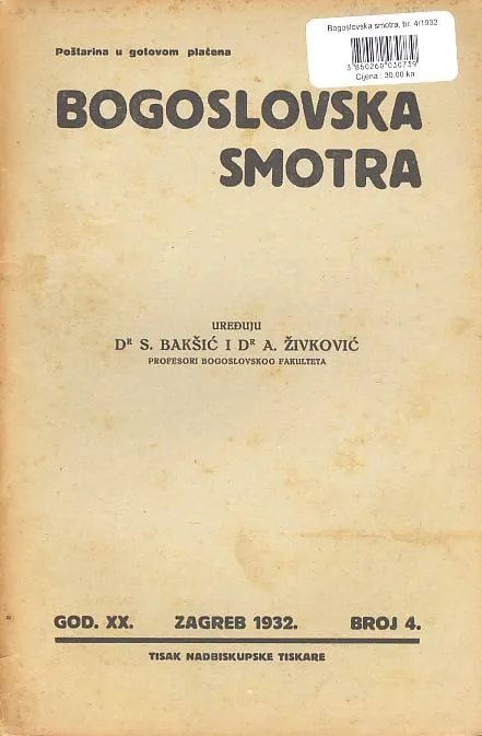 Bogoslovska smotra, br. 4/1932
