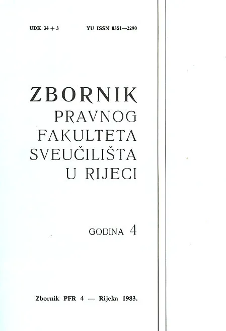 Zbornik Pravnog fakulteta Sveučilišta u Rijeci, sv. 3/1982