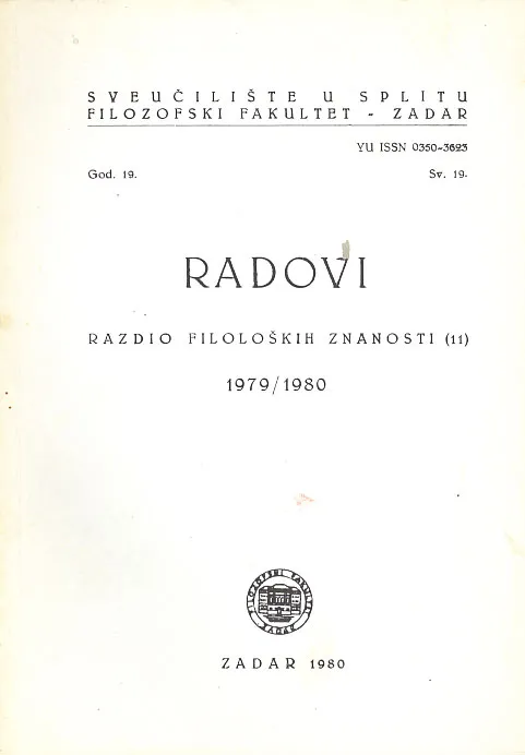 Radovi razdio filoloških zn., 1979-1980., sv19.