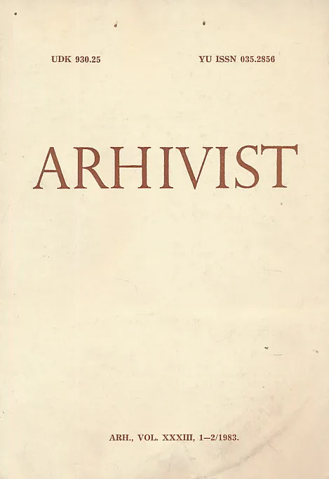 Arhivist XXXIII 1/21983