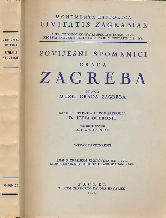 Povijesni spomenici grada Zagreba sv. 19, 1615-1665