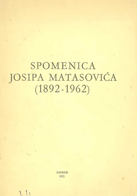 Spomenica Josipa Matasovića (1892