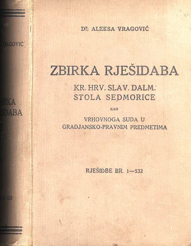 Zbirka rješidaba stola sedmorice u građanskim pravnim stvarima, sv. III