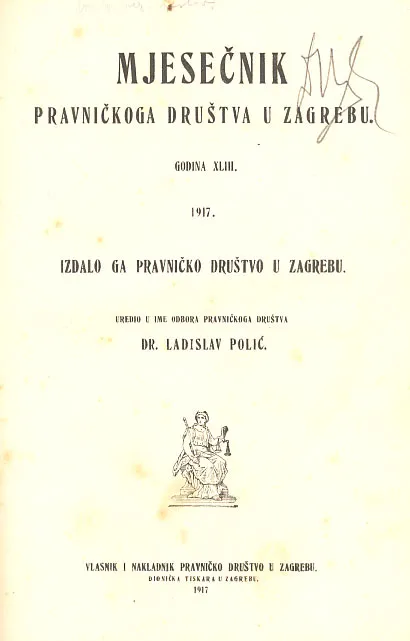 Mjesečnik pravničkoga družtva u Zagrebu, godina XXIX