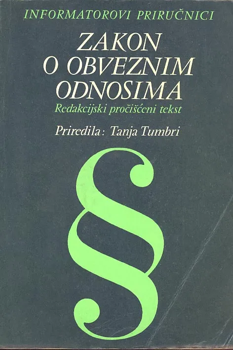 Zakon o obveznim odnosima: redakcijski pročišćeni tekst