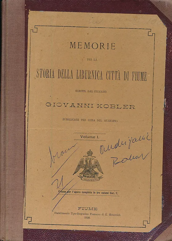 Memorie per la Storia della Liburnica Citta di Fiume 1-3