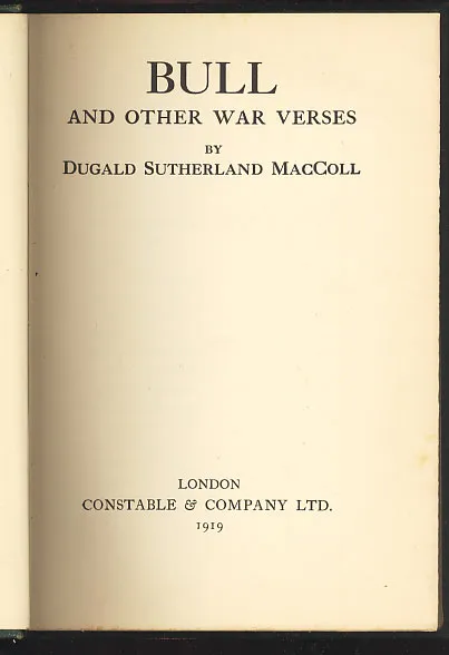 Bull and other war verses