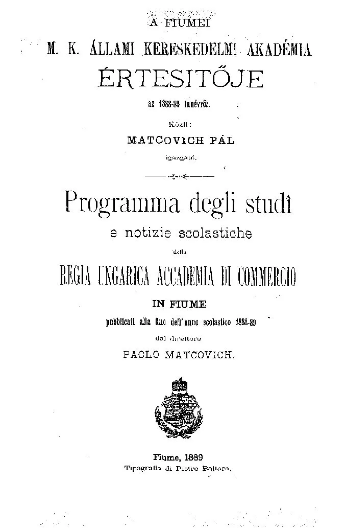 Programma degli studi e notizie scolastiche della regia Ungarica Accademia di Co