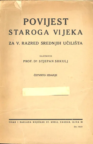 Povijest staroga vijeka za V. razred srednjih učilišta