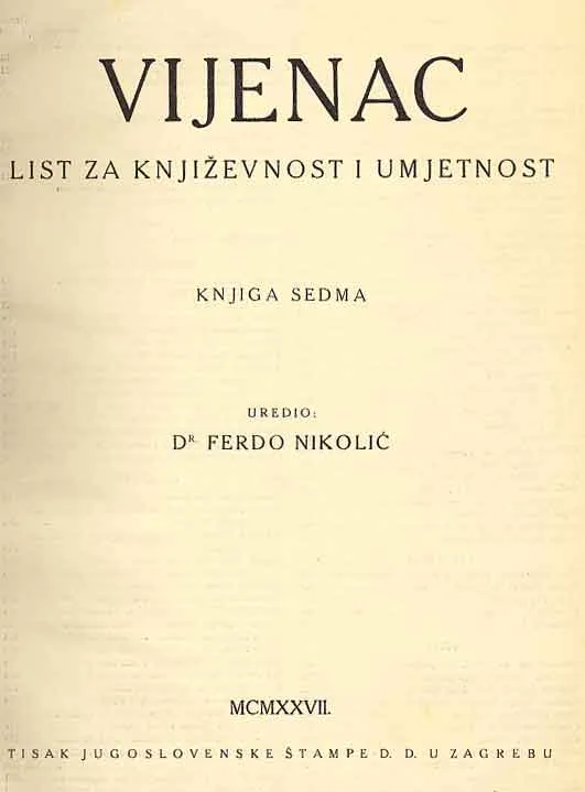 Vijenac, knjiga sedma/1927.