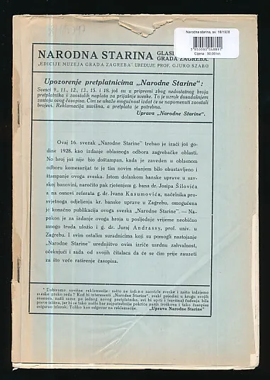 Narodna starina, sv. 16/1928