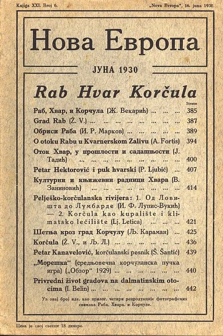 Nova Evropa, br. 6, 16. juna 1930.