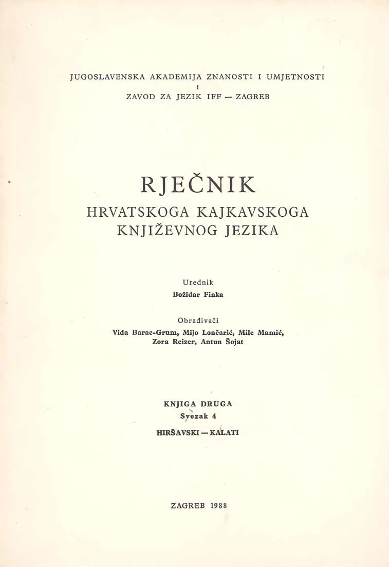 Rječnik hrv. kajkavskoga književnog jezika sv. 4, hiršavski