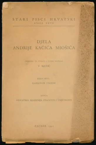 Djela Andrije Kačića Miošića : Knjiga prva, Razgovor ugodni