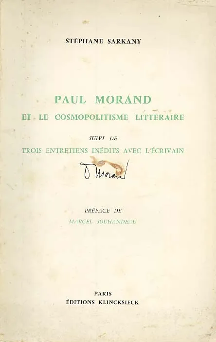 Paul Morand et le cosmopolitisme litteraire