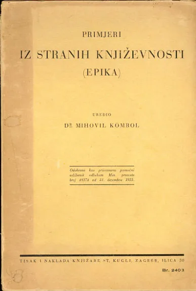 Primjeri iz stranih književnosti (epika)