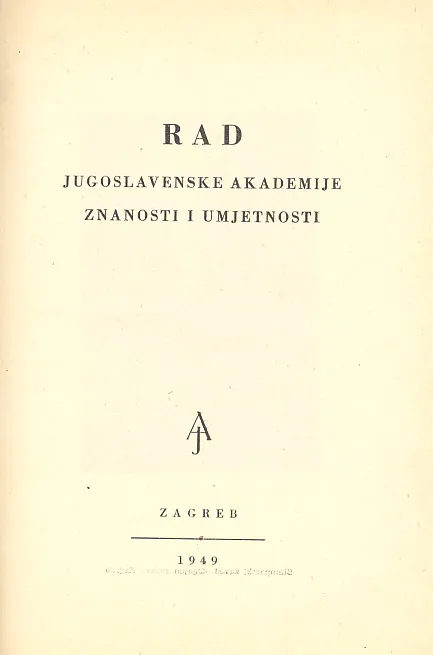 Rad JAZU, knjiga 278/1949