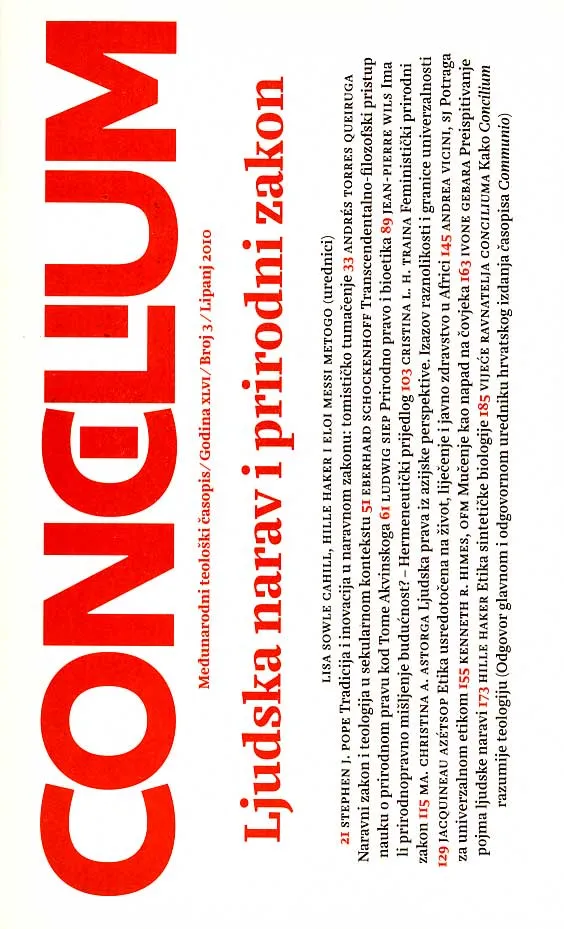 Concilium 3/2010 Ljudska narav i prirodni zakon