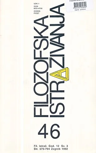 Filozofska istraživanja 46/1992